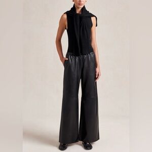 NWT La Ligne - Leather colby pants, size Large, in black nappa lamb leather